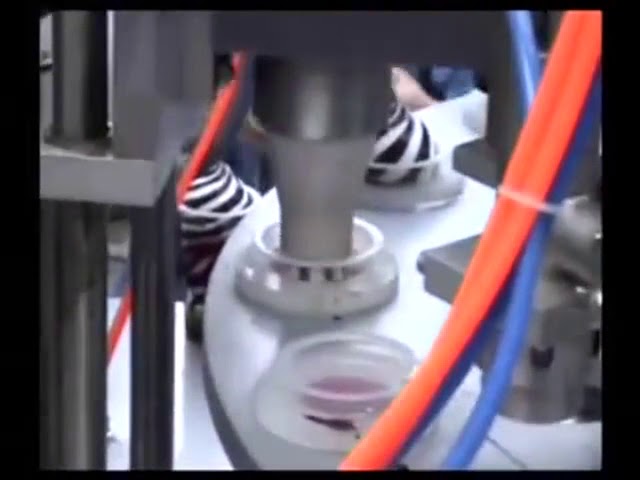 Halvautomatisk Mini Rotary Ice Cream Cup Filling And Sealing Machine
